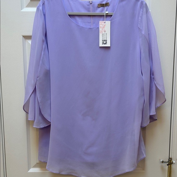 Acevog Lavender Chiffon Women's Blouse - Picture 2 of 9